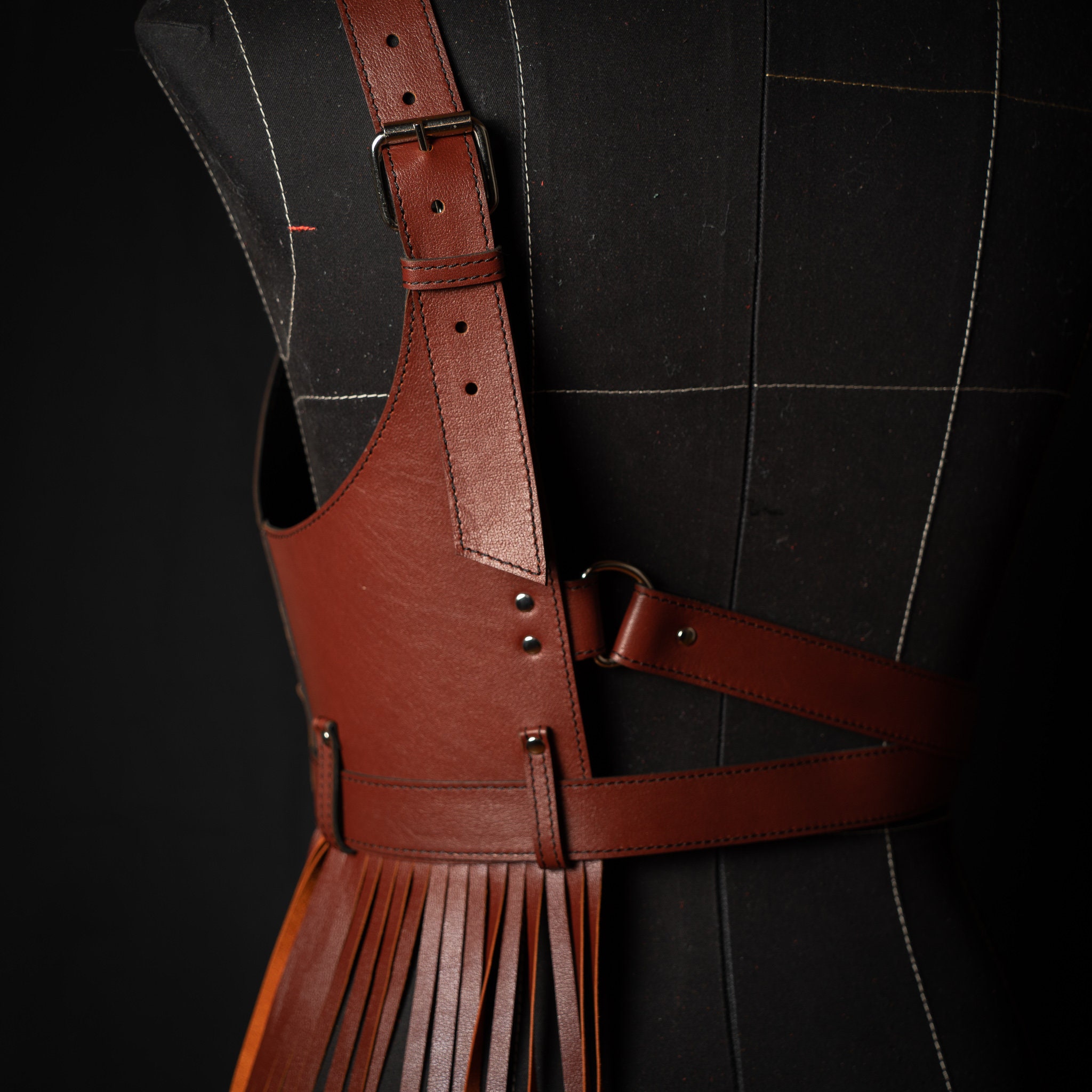 Chest harness brown leather harness women leather harness Etsy