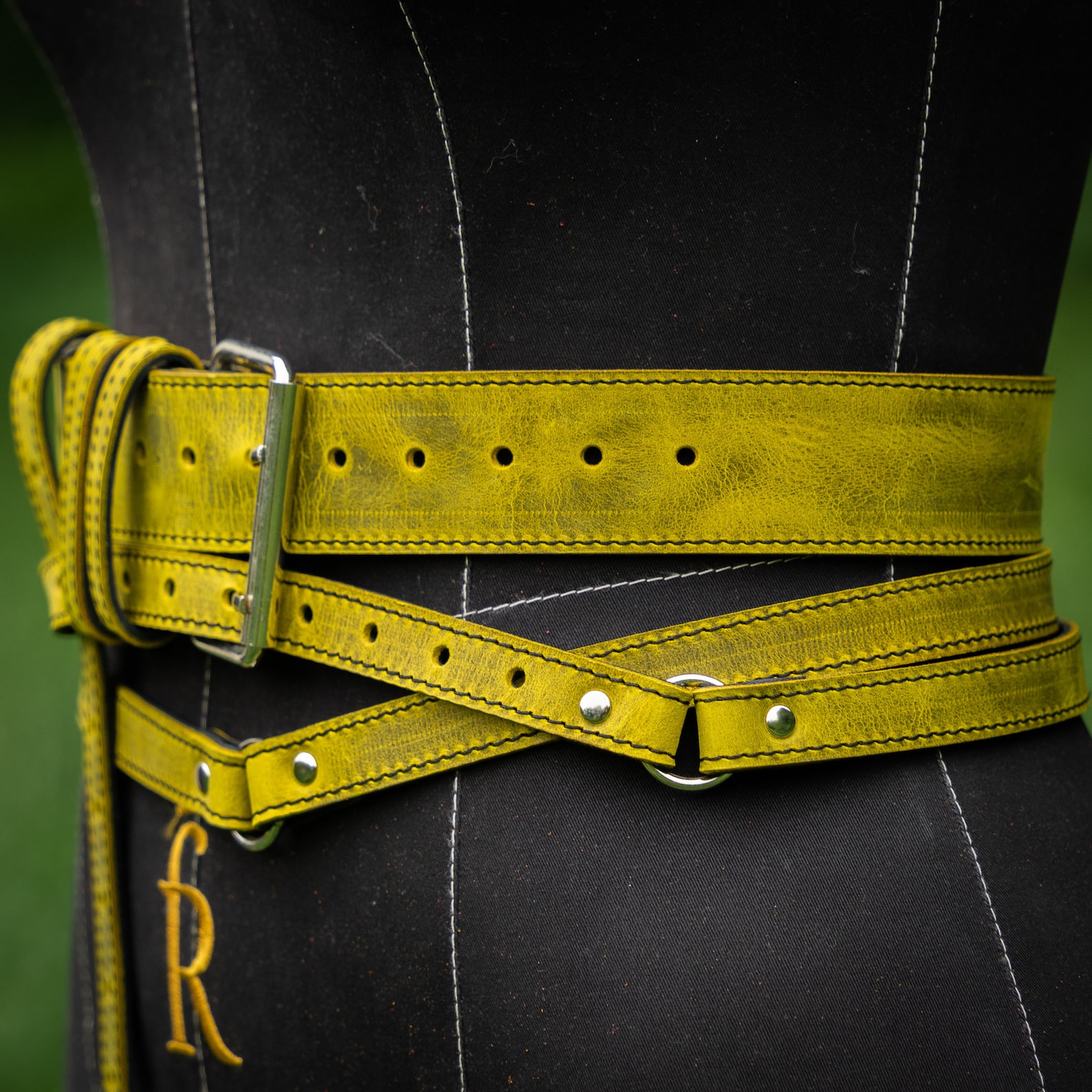 Leather belt Wide belt Woman belt Double belt Unusual belt Etsy