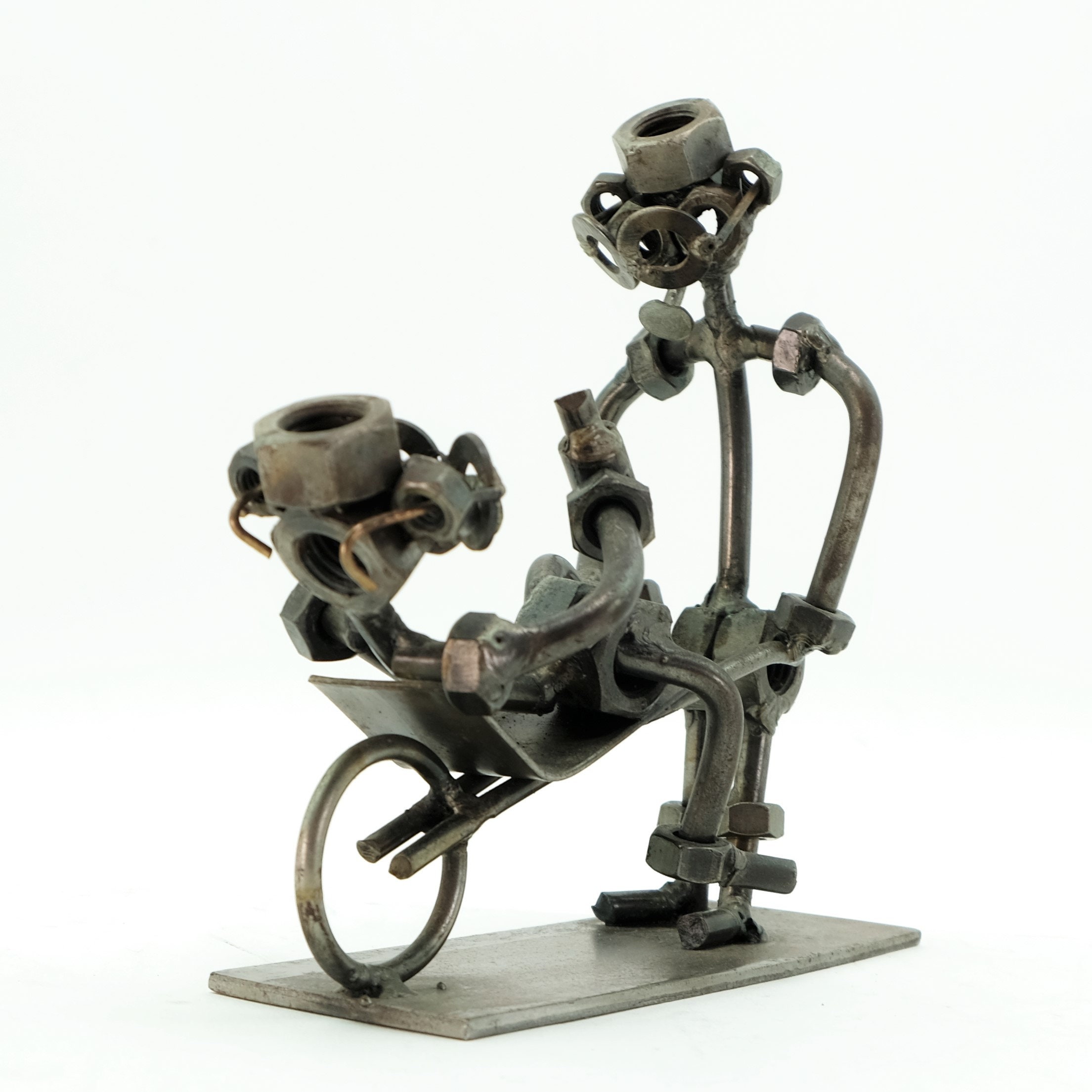 Metal nuts and bolts sculpture drunk figurine unique after Etsy