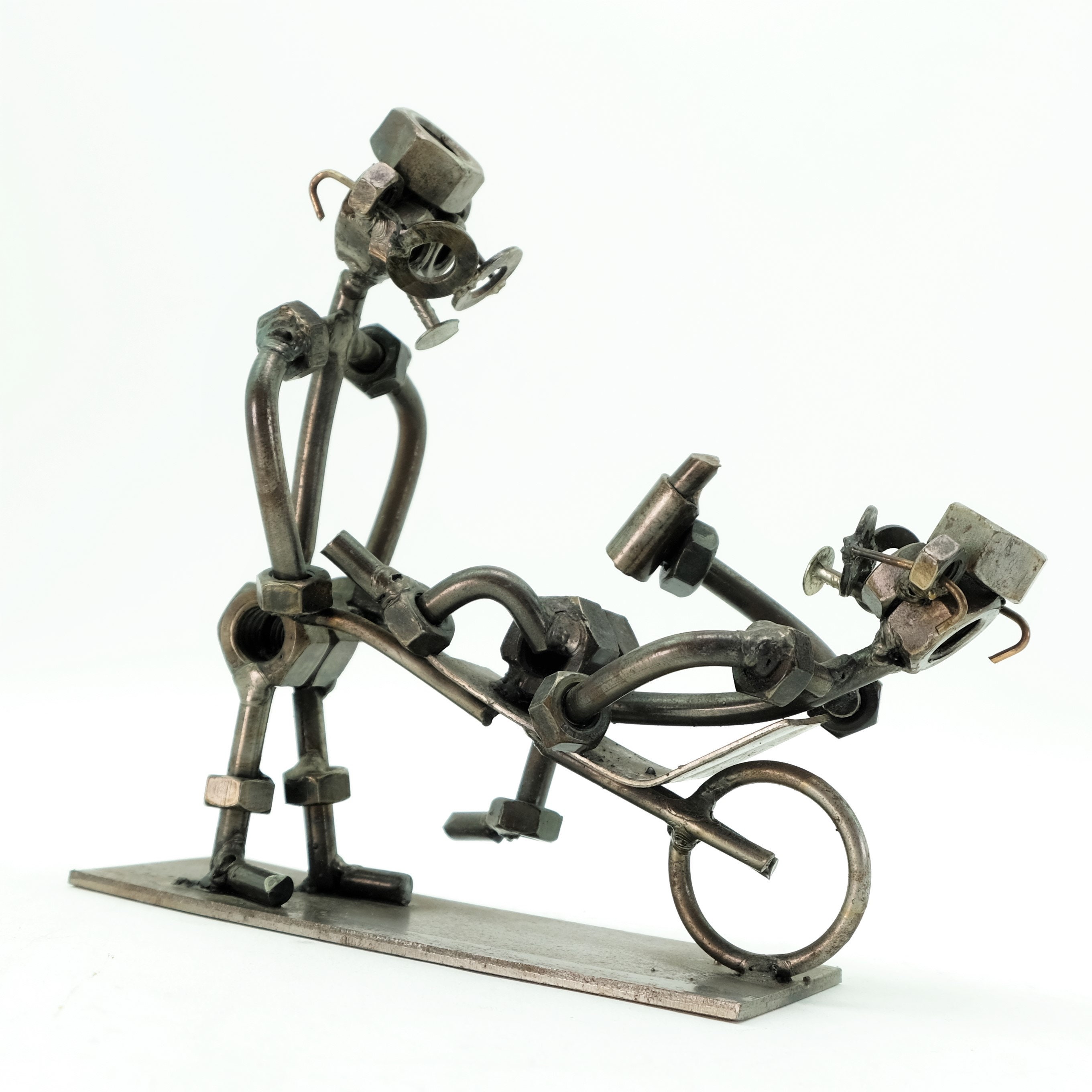 Metal nuts and bolts sculpture drunk figurine unique after Etsy