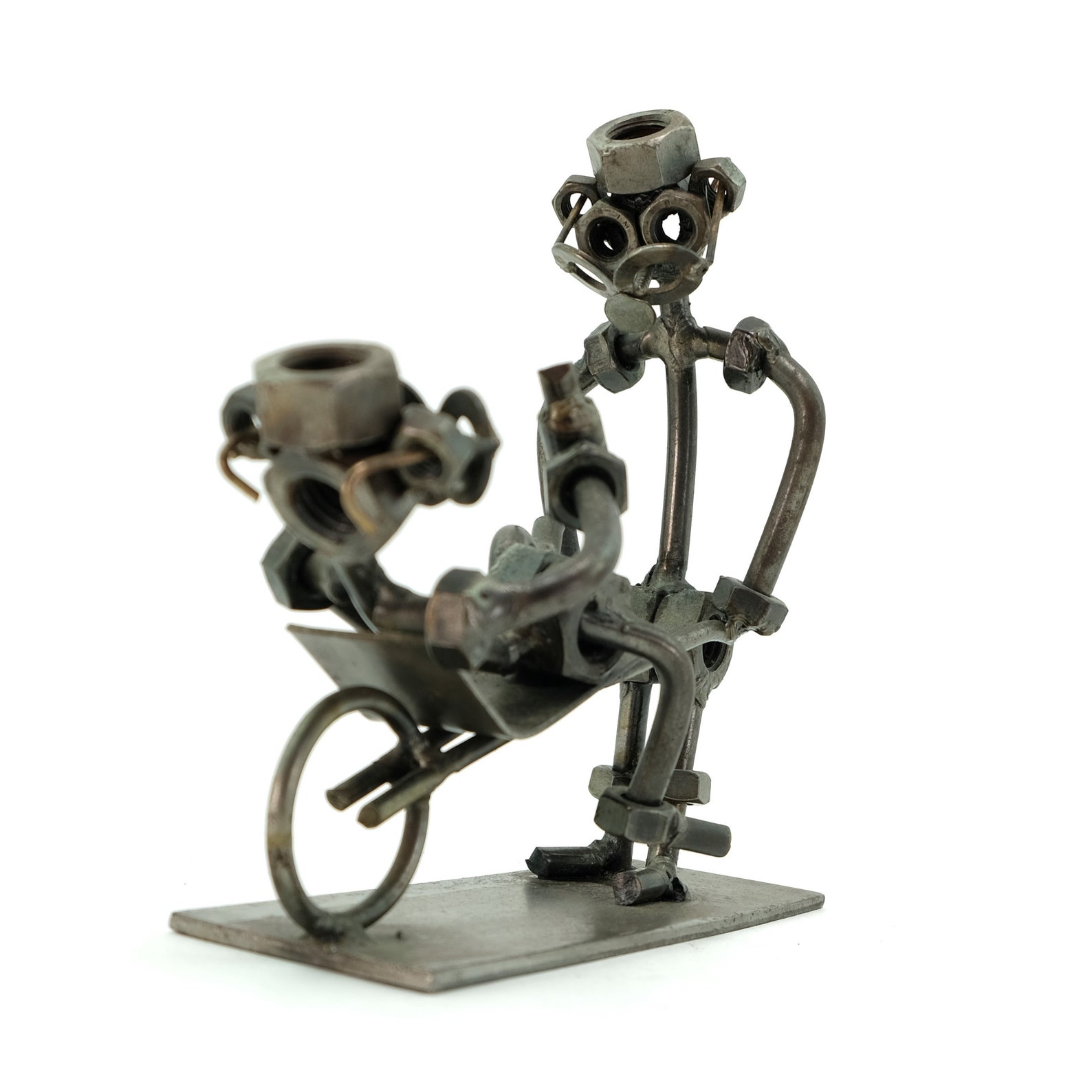 Metal nuts and bolts sculpture drunk figurine unique after Etsy