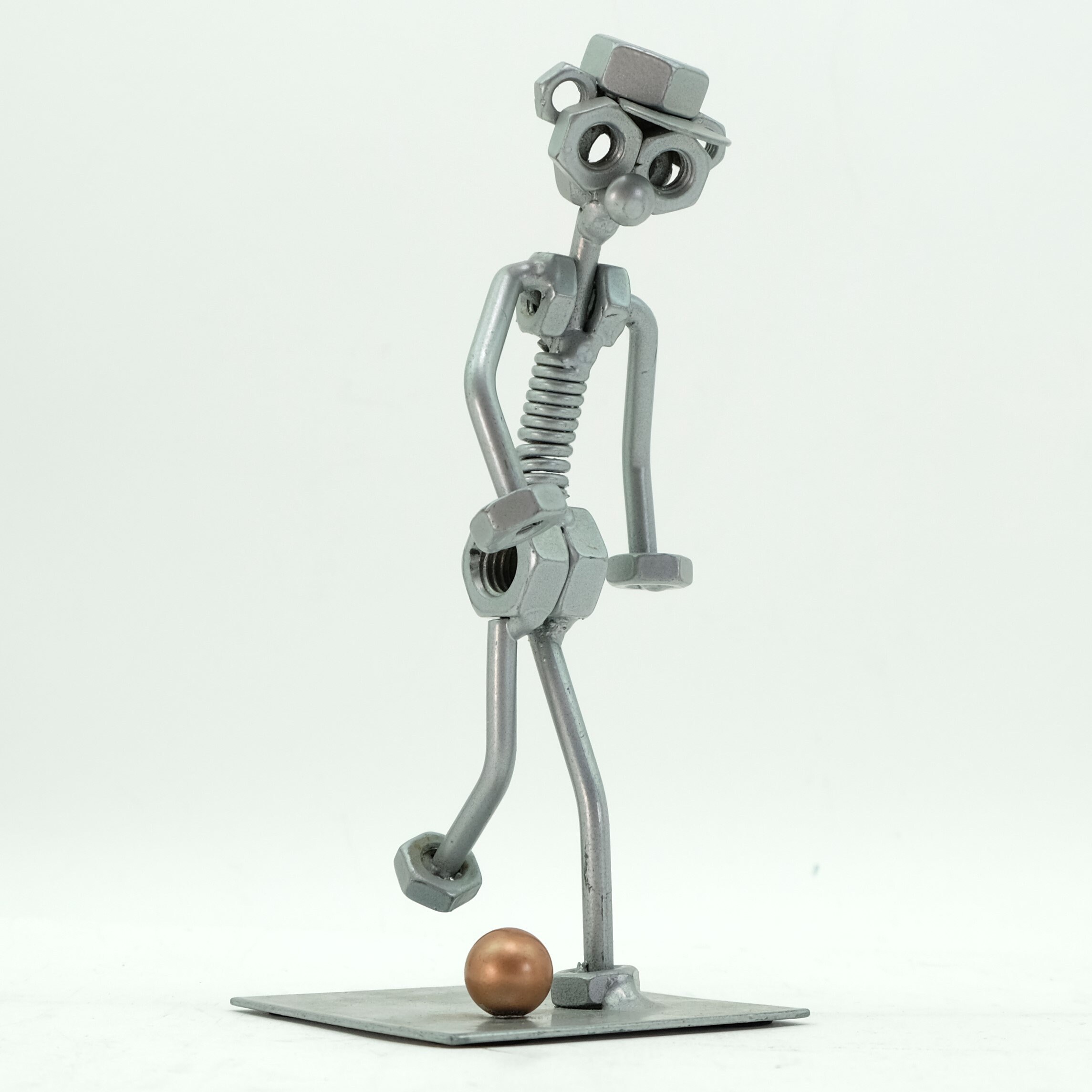 Metal nuts and bolts sculpture football player figurine Etsy