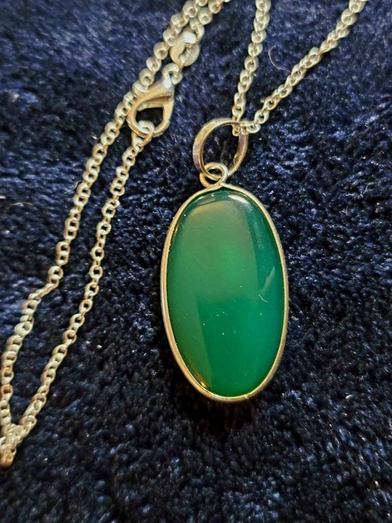 Very pretty Jade and Silver Necklace - image 4