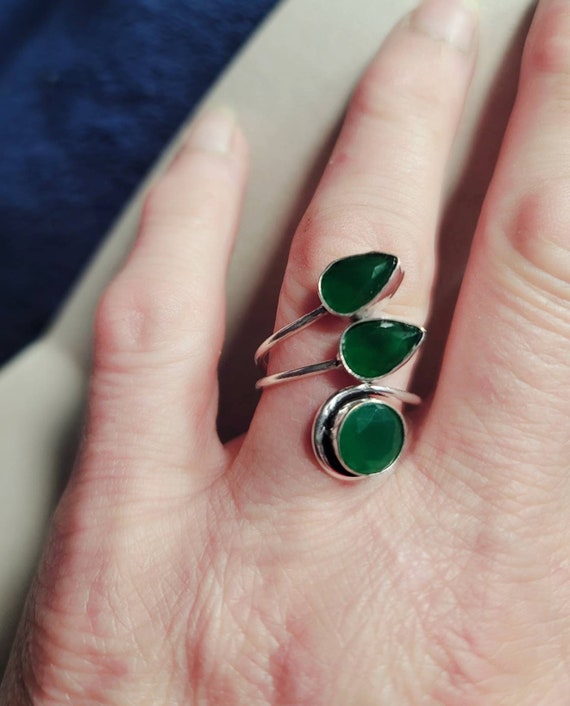 Green onyx silver plated - Gem