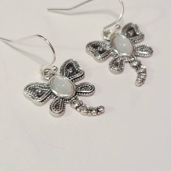 Dragonfly & Moonstone Earrings.