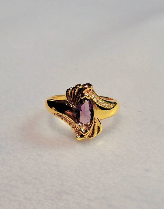 Gold Plated Amethyst Bridal Ring