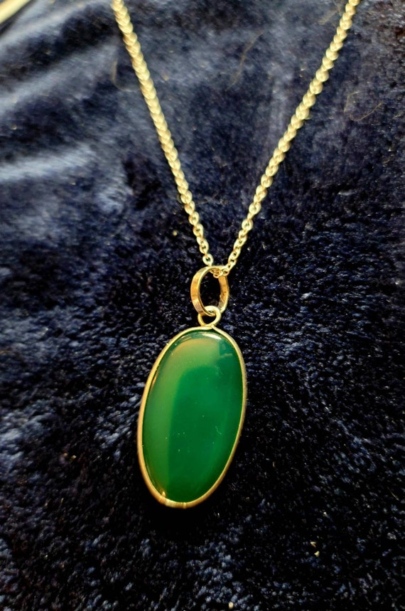 Very pretty Jade and Silver Necklace - image 2