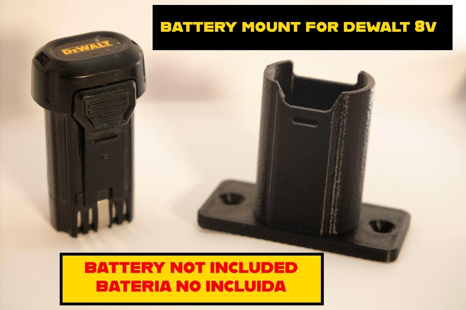 Battery Mount Fits Dewalt 8V Batteries 3D Printed Etsy