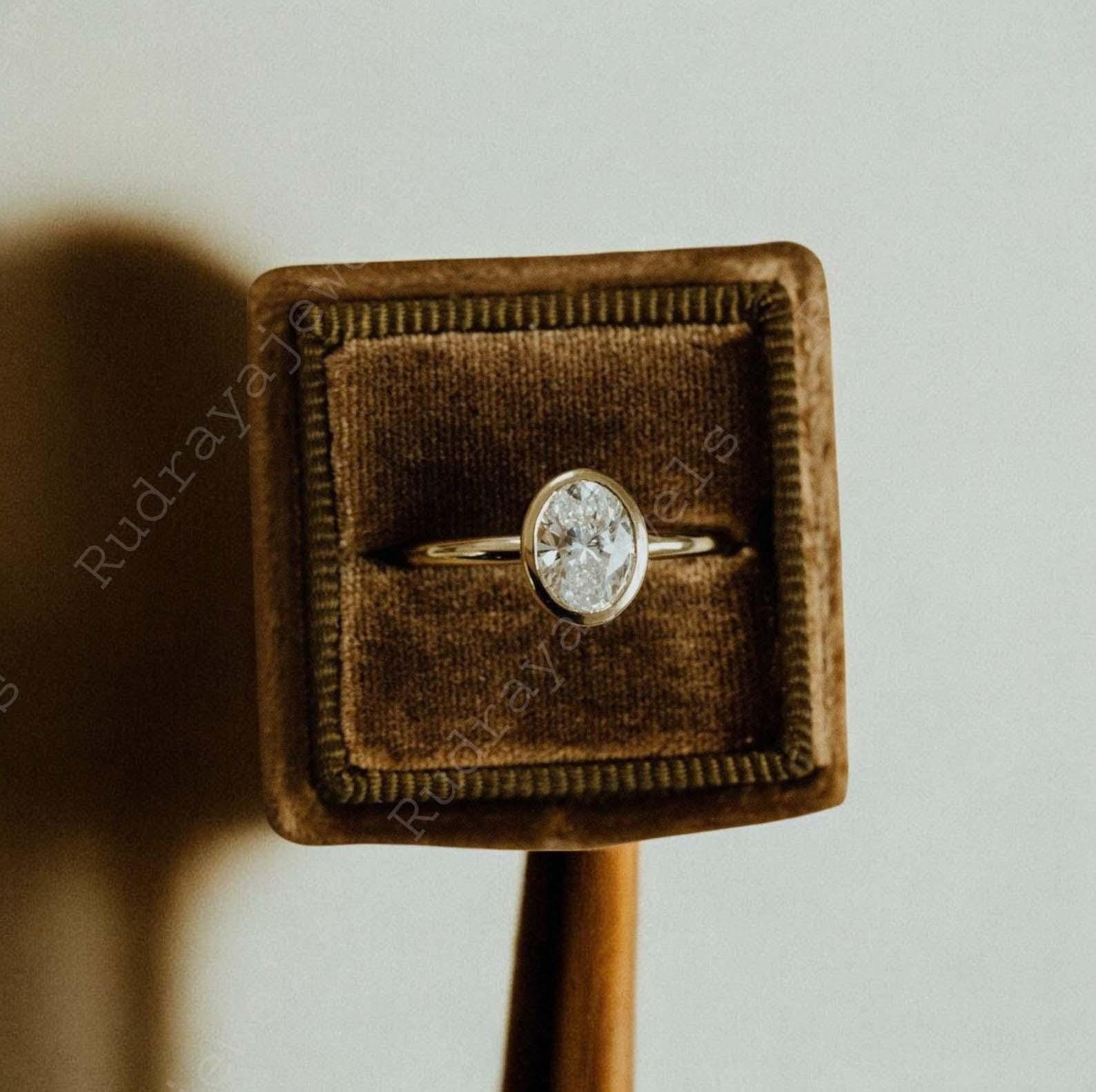 Anello di fidanzamento con moissanite taglio ovale 2CT, anello solitario con moissanite incastonata, anello di anniversario con promessa per le donne, regalo per lei, anello solitario