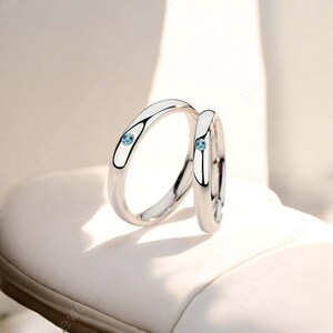 Anillo de anime, plata de ley 925, aguamarina/granate/ónix/amatista, anillos de anime, joyería de anime, regalo para él, regalo para ella, anillo de promesa imagen 11