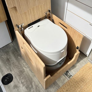 Porta Potti 565E/365 Curve Bamboo Toilet Lift top Cabinet Flat Pack Kit