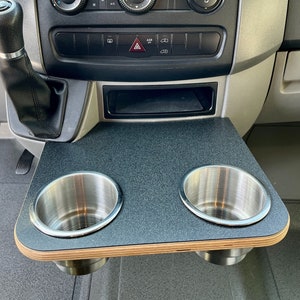 Mercedes-Benz Sprinter Cup Holder Accessories NCV3 06-18 Snack Tray Phone Table Stainless Camper Van zdjęcie 1