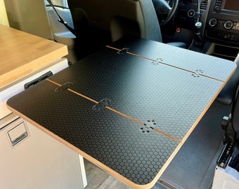 Folding Black Hex Lagun Table 3/4" Thick For Camper Vans and RVs