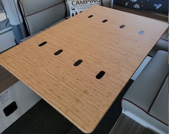 Folding Bamboo Table For The Opus OP4 Camper Trailer