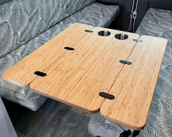 The Elite Bamboo Table 3/4" Thick For Camper Vans and RVs