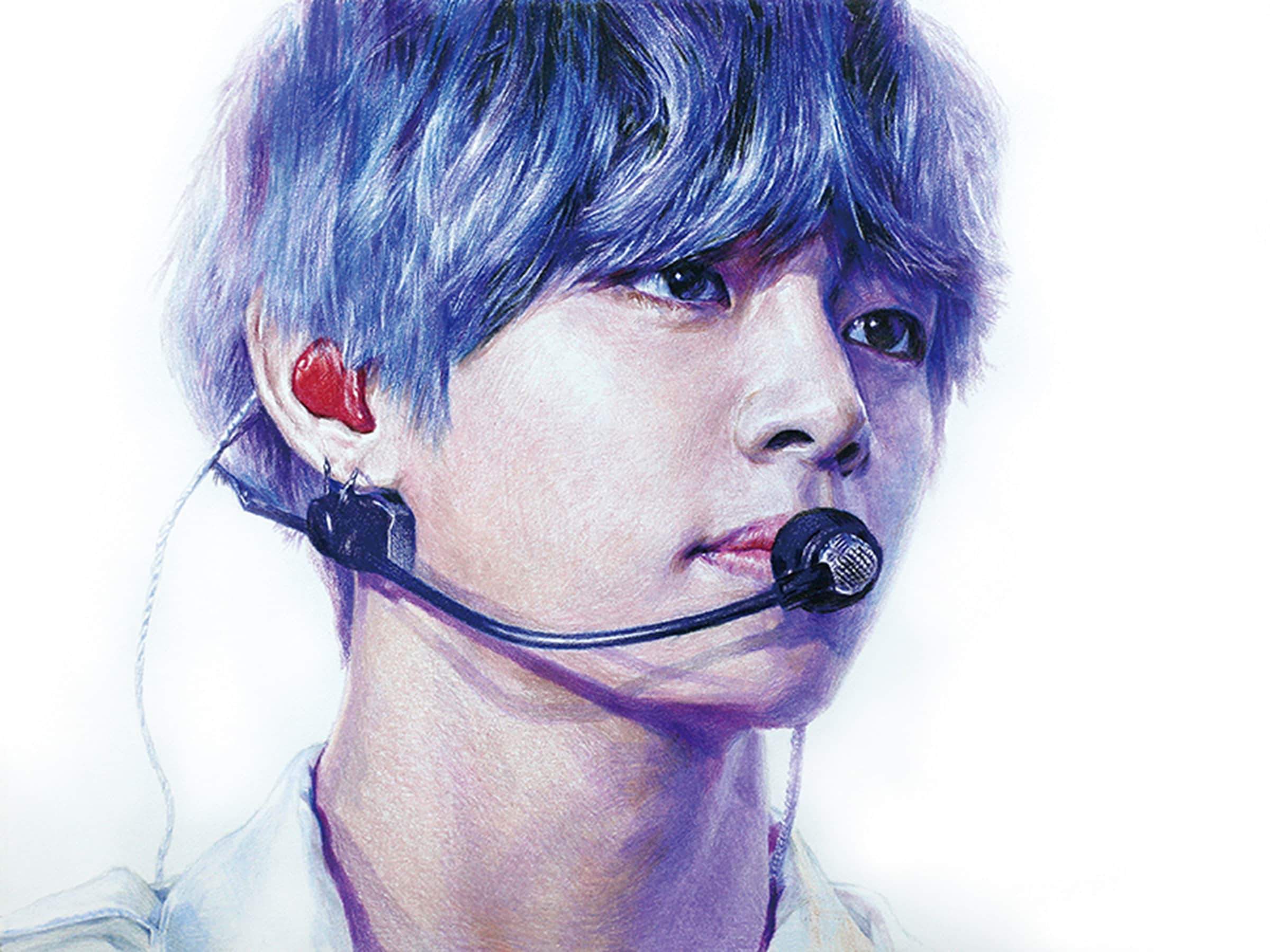 Bts V Colored Pencil Drawing Print From Original Fan Art - Etsy UK