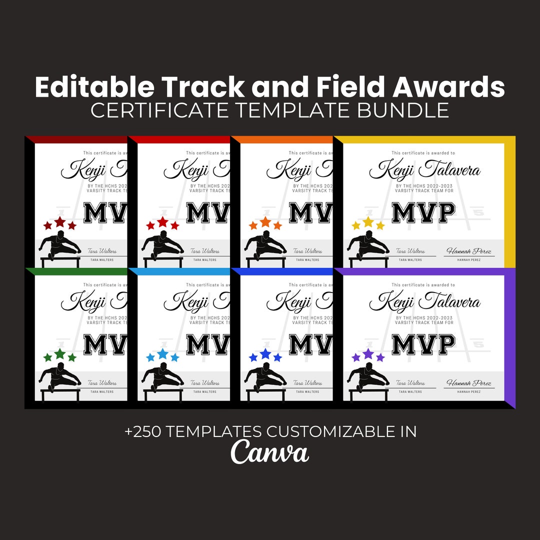 Editable Track and Field Awards Bundle, Track and Field Certificate ...