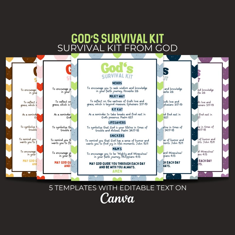 Editable Gods Survival Kit Church Tag Survival Kit From God - Etsy