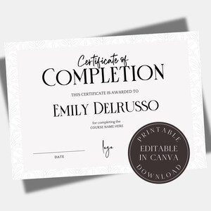Editable Printable Certificate of Completion Template Certificate of Achievement Printable Beauty Makeup Lashes Course for