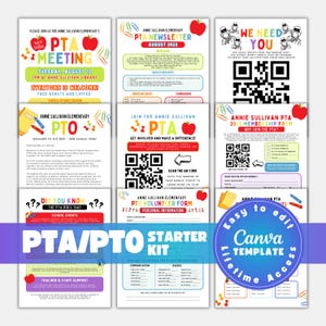 Editable PTA / PTO Bundle With Recruitment Flyers Newsletter Calendar of Events & Membership Forms School Volunteers Teachers, Parents