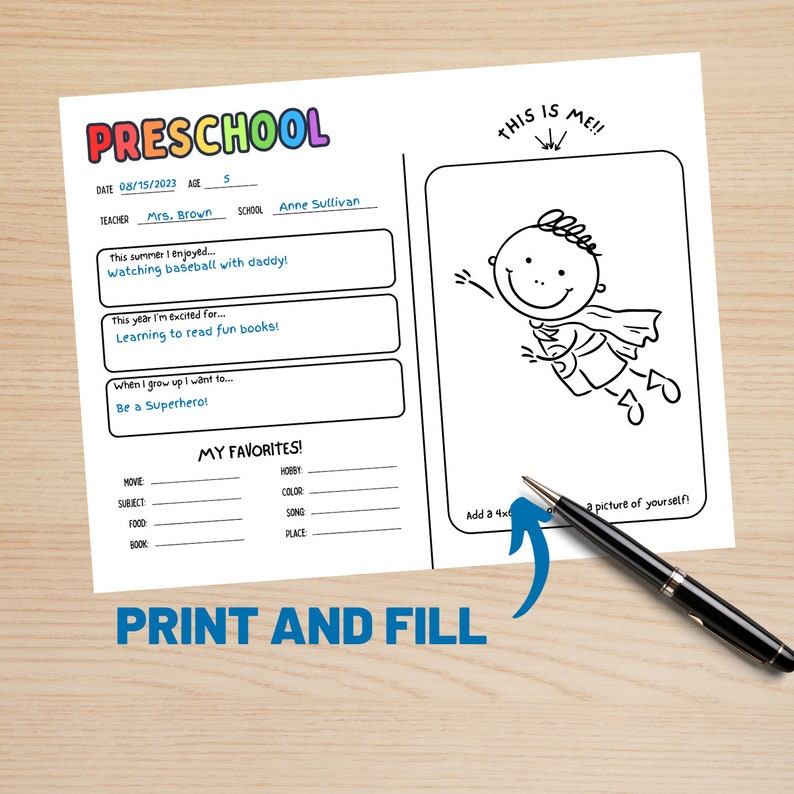 Kids Back to School Printable Memory Journal Editable School - Etsy