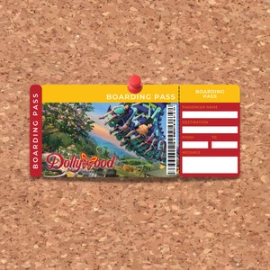 Editable Dollywood Boarding Pass Template Theme Park Printable Ticket ...