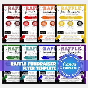 Editable Raffle Ticket Fundraiser Flyer Raffle Fundraiser Template Sports Fundraiser PTO PTA Church School Charity Raffle Ticket Sales
