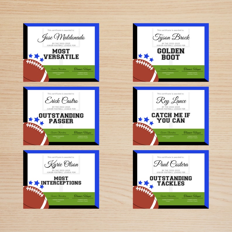 Editable Football Awards Bundle, Football Award Certificate, Team Party