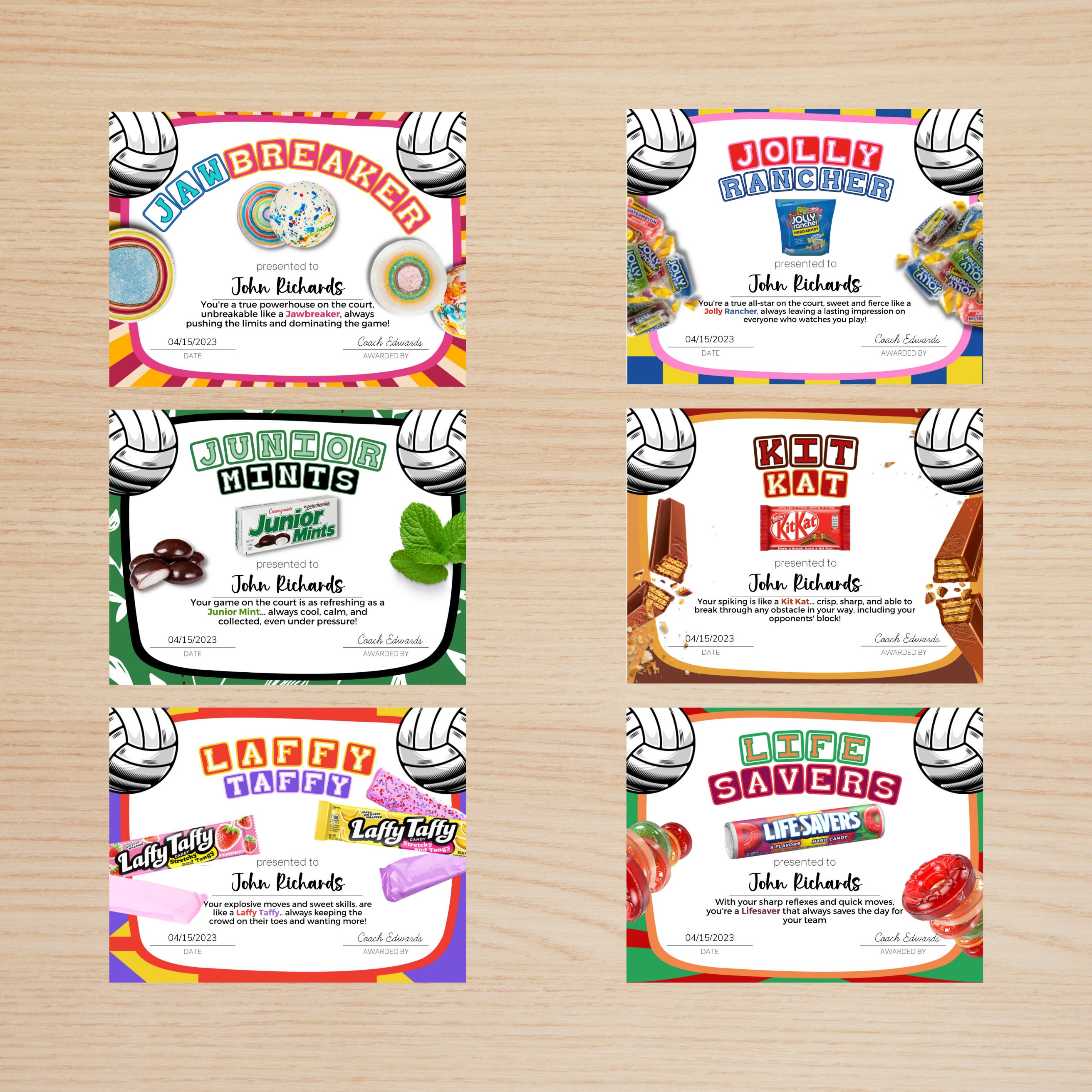 End of Season Volleyball Candy Bar Awards Bundle Editable Etsy