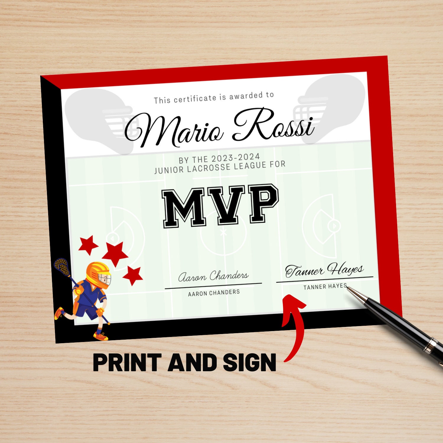 Editable Lacrosse Award Certificate Bundle Canva Template Etsy