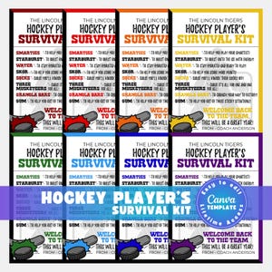 Hockey Team Survival Kit, Editable Sport Team Survival Kits for Start of Season, Gifts for Baseball Players from Coach and Parents