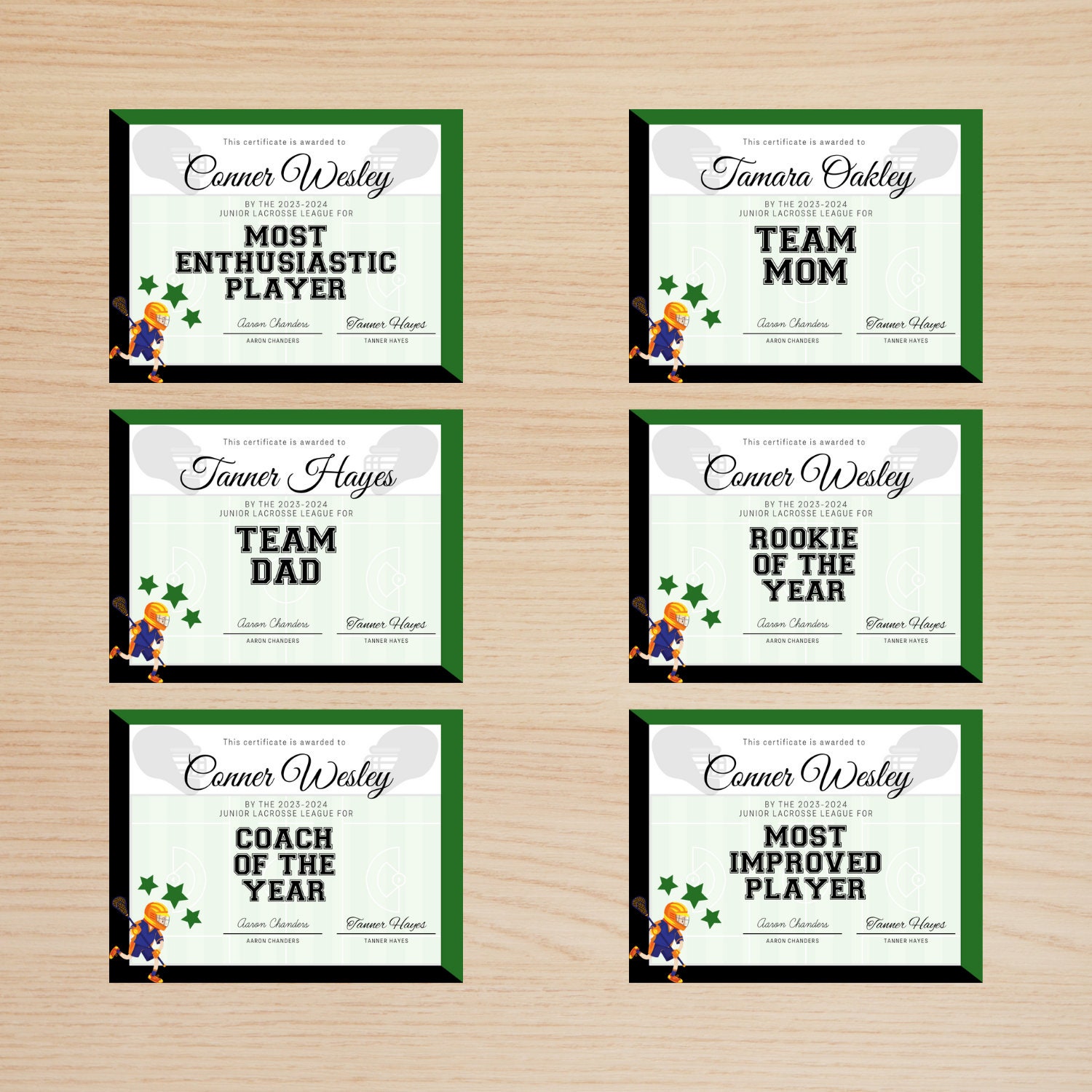 Editable Lacrosse Award Certificate Bundle Editable Canva Etsy