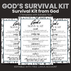 Editable Gods Survival Kit, Church Tag, Survival Kit From God ...