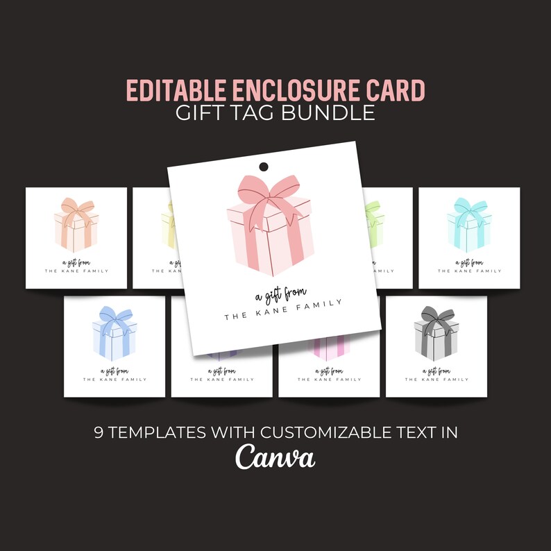 Printable Enclosure Cards Printable Gift Tag Present Package Etsy