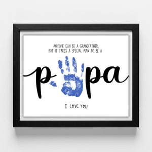 PAPA Handprint Footprint Art Craft Presente de Dia dos Pais para o Pai DIY Bebê Crianças Cartão Decoração Berçário Memória Lembrança Criança Pré-escolar Artesanato