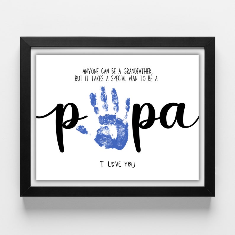 Script Papa Papa Handprint Art, Father’s Day Gift From Kids, Papa Keepsake Craft ...