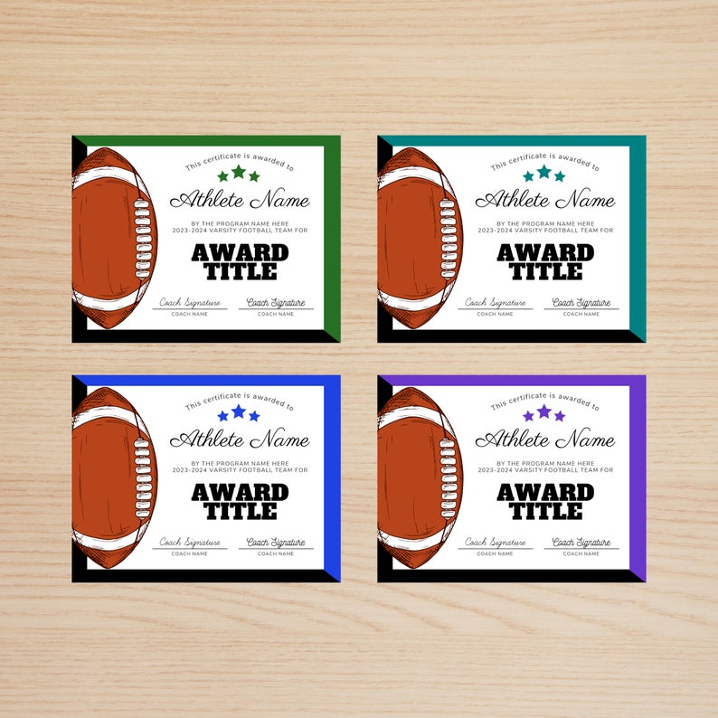 Editable Football Awards Bundle, Football Award Certificate, Team Party
