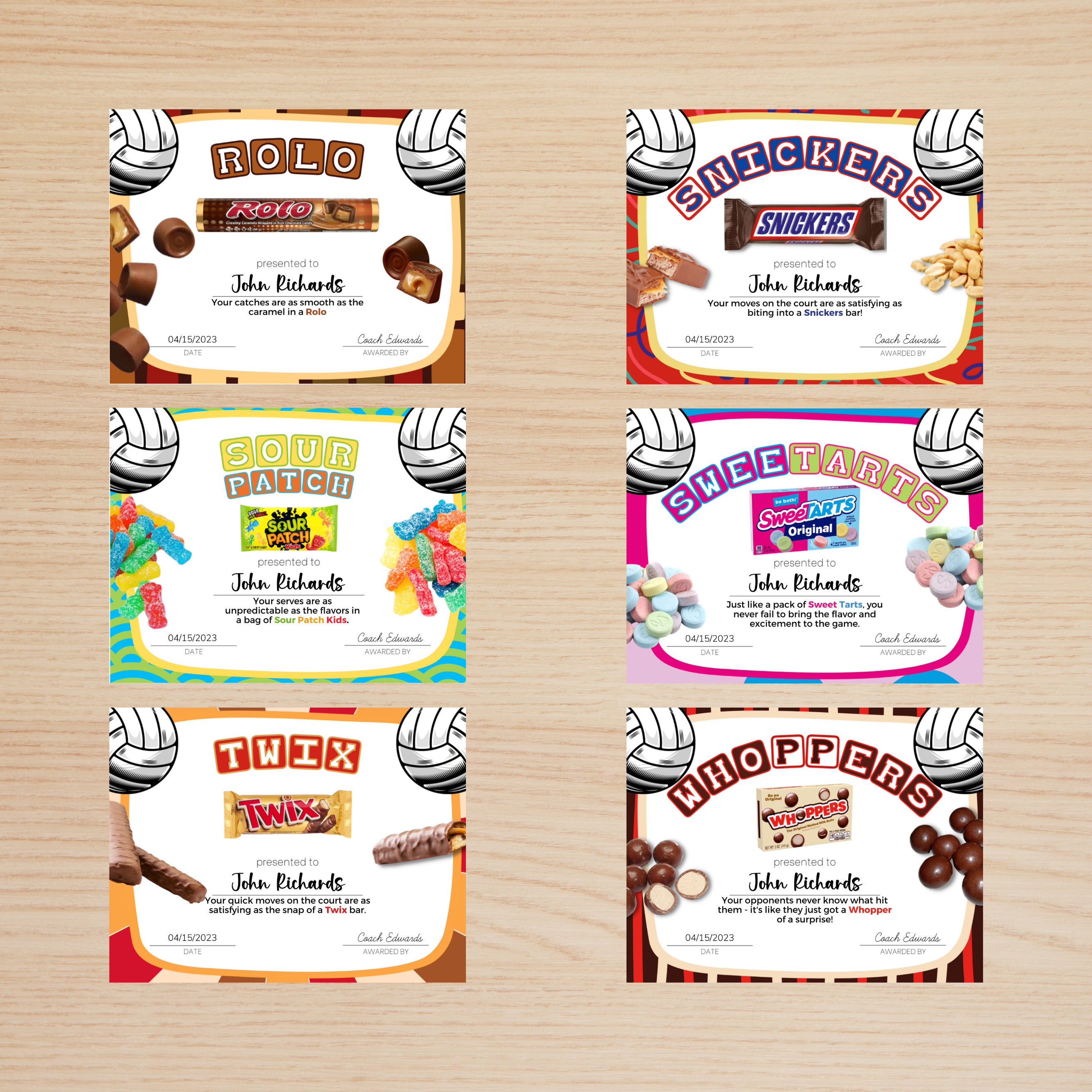 End of Season Volleyball Candy Bar Awards Bundle Editable Etsy