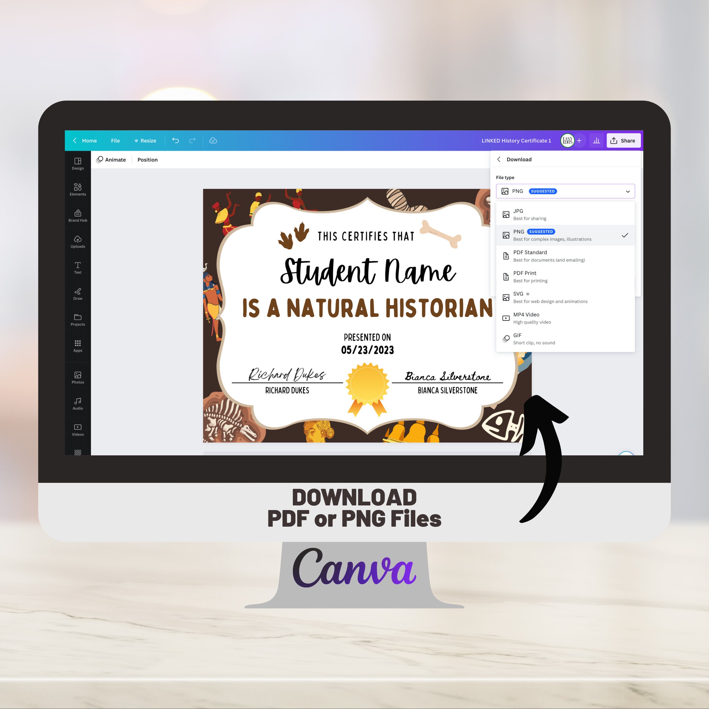 Editable School Certificate History Award Elementary Student Classroom ...