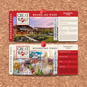 Editable Boarding Pass, Water Park Great Wolf Lodge Printable Ticket ...