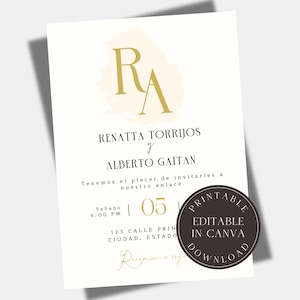 Editable Invitaciones De Boda en Español Convites Para Editar e Imprimir Convite de Casamento Espanhol Convite de Festa Espanhola