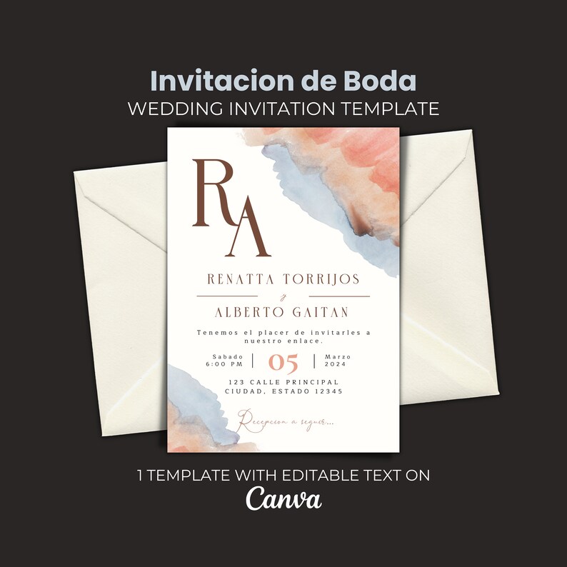 Editable Invitaciones De Boda En Español, Invitaciones Para Editar E Imprimir, Spanish Wedding