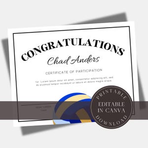 Editable Volleyball Awards Volleyball Certificate  Template Printable Team Party Award Volleyball Participation Award