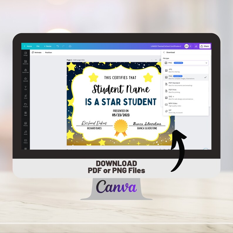 College Stars Form Example Star Student Award Certificate Template, Editable School Certificate ...