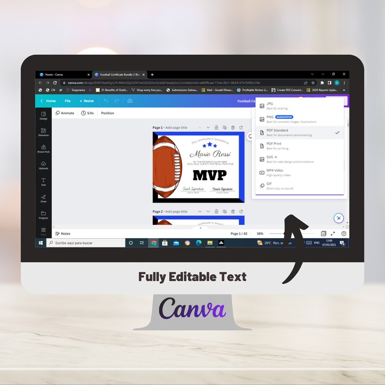 Editable Football Awards Bundle, Football Award Certificate, Team Party