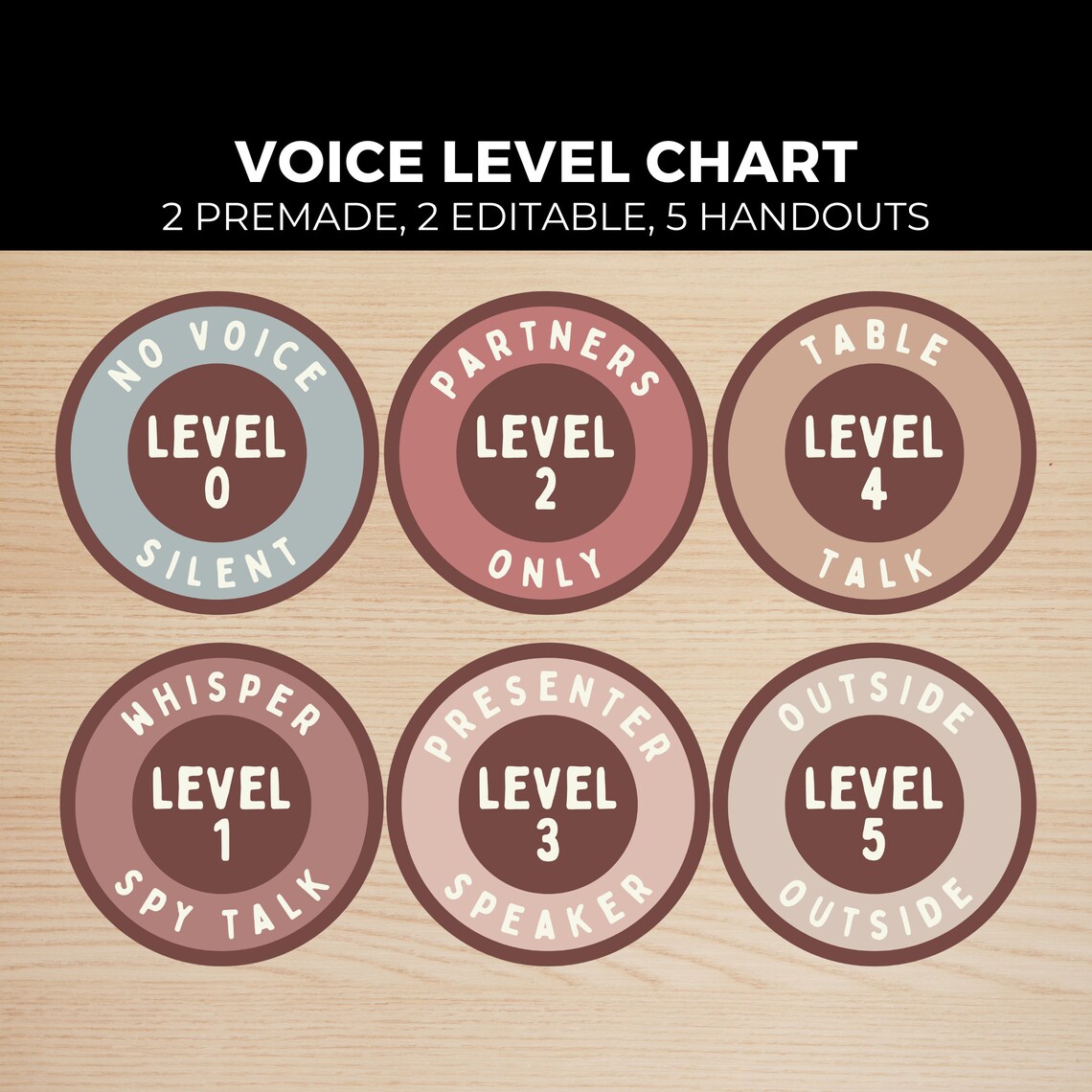 Boho Rainbow Voice Level Chart Classroom Management Decor (printable ...