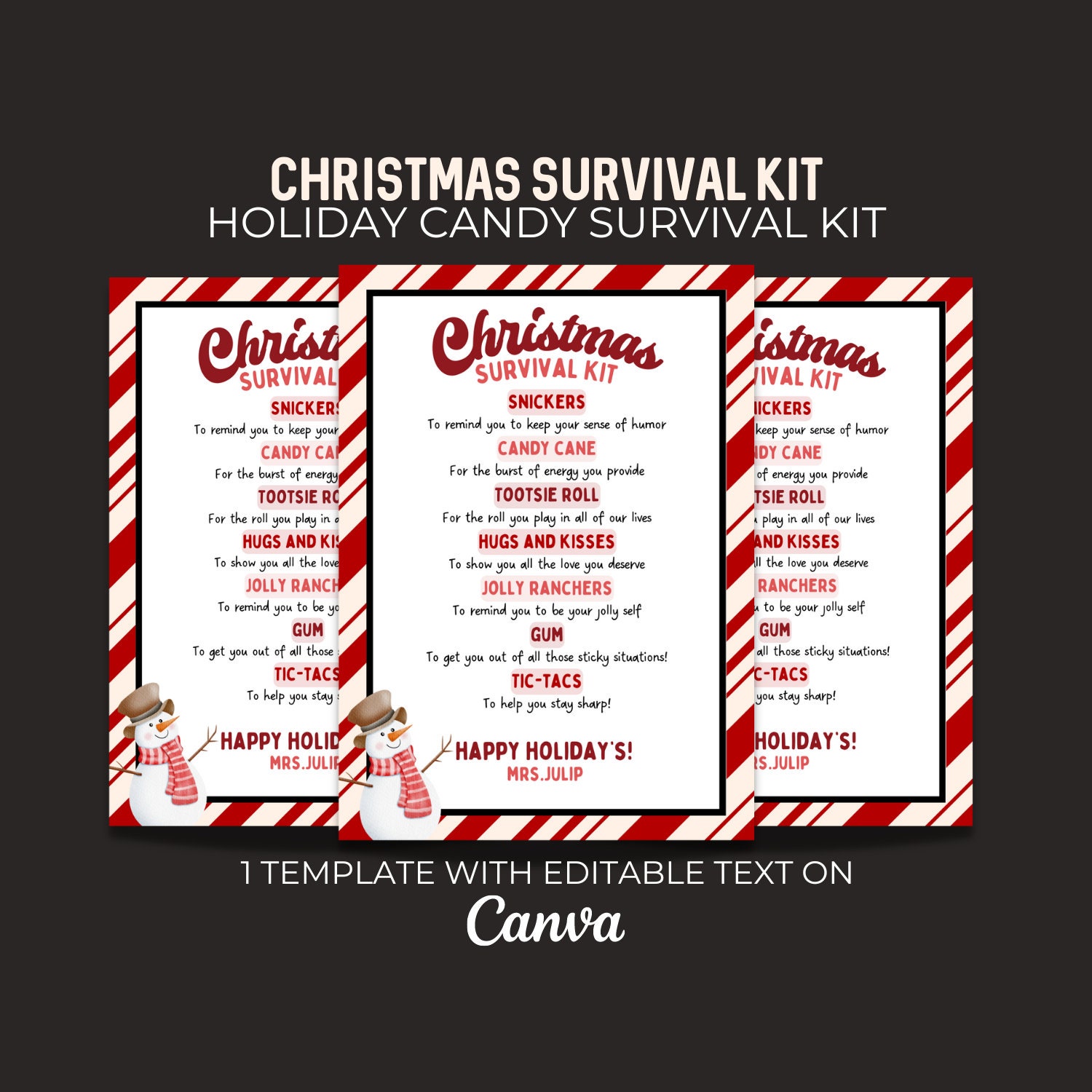 Christmas candy survival kit Clearance