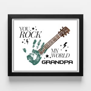 Abuelo, eres genial, huella de mano, arte, artesanía, regalo del Día del Padre, regalo de cumpleaños para abuelo, bricolaje, tarjeta para bebé, niños, niño pequeño, preescolar, artesanía