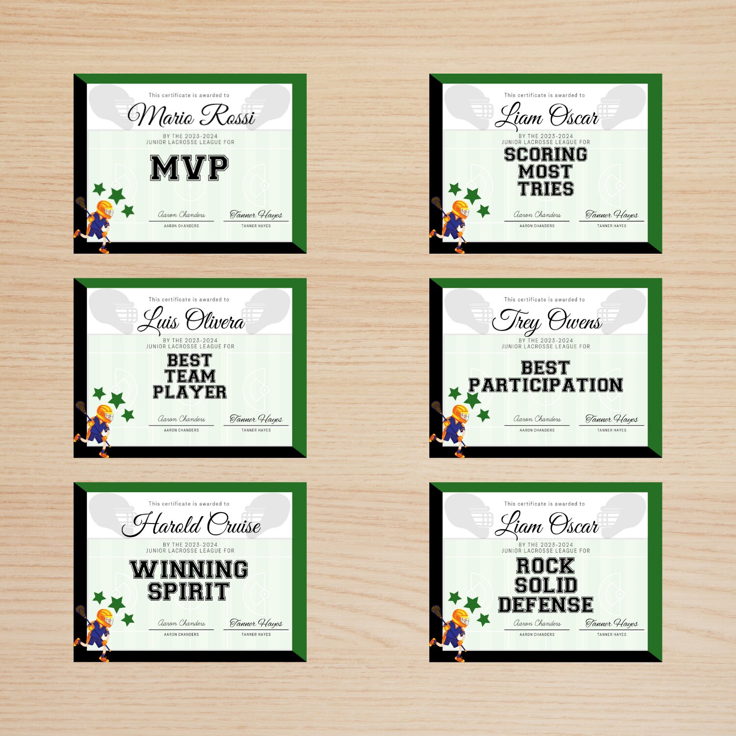 Editable Lacrosse Award Certificate Bundle Editable Canva Etsy