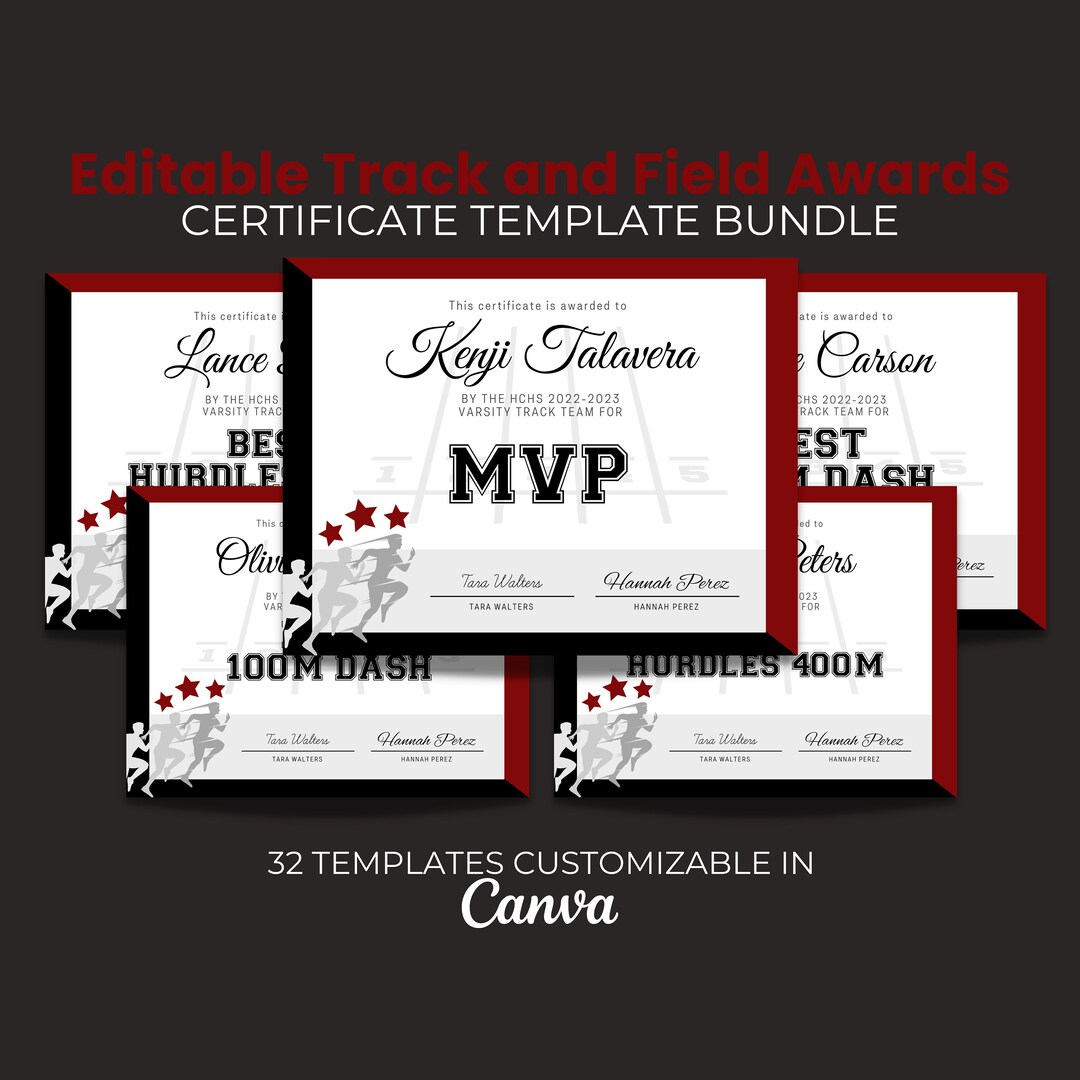 Editable Track and Field Awards Bundle, Track and Field Certificate ...